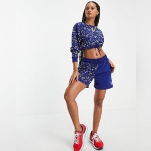PUMA top, Off beat paisley print cropped sweatshirt in blue
